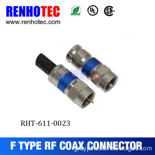 High performance connector f compressed for Cable RG6/RG58/RG11